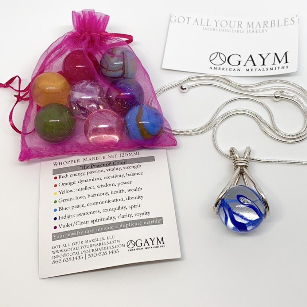 NIB Got All Your Marbles pendant and marble set